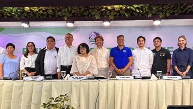 The Department of Environment and Natural Resources (DENR) celebrates World Environment Day with the support of its many private sector partners, including SM Supermalls. From L-R: Makilala Mining Head of Information Management Judy Rola, Makilala Mining Head of Mining Patrique Jane Duran, San Miguel Corporation Project Manager Jimmy Lu, Marubeni Philippines President Shimoda Shigeru, DENR Secretary Maria Antonia Loyzaga, Holcim Philippines President Horia Adrian, SM Supermalls Senior Vice President for Operations Bien Mateo, DMCI Mining President Tulsi Das Reyes, Best Inc. Senior Vice President Jan Vincent Mercado, and Plastic Credit Exchange Founder Nanette Medved-Po.