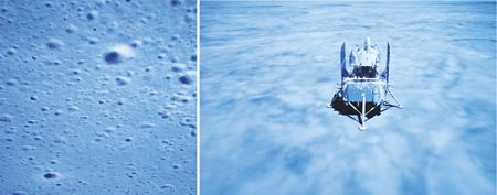 12月1日，在北京航天飛行控制中心拍攝的嫦娥五號探測器落月瞬間。記者從國家航天局獲悉，12月1日23時11分，嫦娥五號探測器成功著陸在月球正面西經51.8度、北緯43.1度附近的預選著陸區，並傳回著陸影像圖。（新華社）