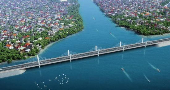 圖為中國政府將援助建設的納卯河橋。