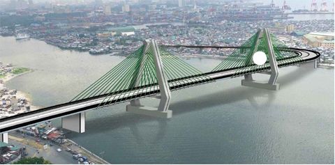 由中國政府融資支持、投資總額約2.4億美元的馬尼拉三座橋項目已完成全部商務程序，兩家中國企業分別與菲公造部簽署商務合同。圖為南北港大橋。