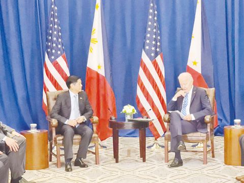 小馬科斯總統昨日與美國總統拜登舉行會談。