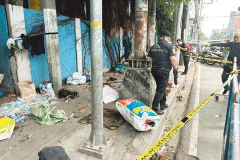 8月3日，馬尼拉市敦洛區發生爆炸事件現場，造成4人受傷。