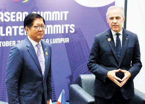 小馬科斯總統週日在馬來西亞吉隆坡舉行的第47屆東盟峰會及相關會議期間，與加拿大總理馬克·約瑟夫·卡尼（Mark