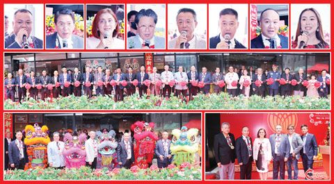 圖片說明：上排小圖左至右依次為集團董事長胡蘇州、副部長Jun