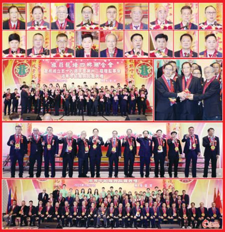 圖片說明:上兩排小圖左至右,上至下依次為王智明、吳俊民、陳榮驊、王文壇、蔡金勤、王良建、王毅峰、顏永洲、王香生、王清熊、王清洁、王榮樹、陳清淵、王仁服、王新偉、王明雄、陳章雲和司儀陳長亮。第三排左圖為新屆理監事會職員的宣誓就職儀式;右圖為王智明見證陳榮驊和王文壇的印信移交儀式。第四排為祝酒儀式。下排為全體新屆理監事會職員和青年組織員與嘉賓的合影。(本報記者Celia