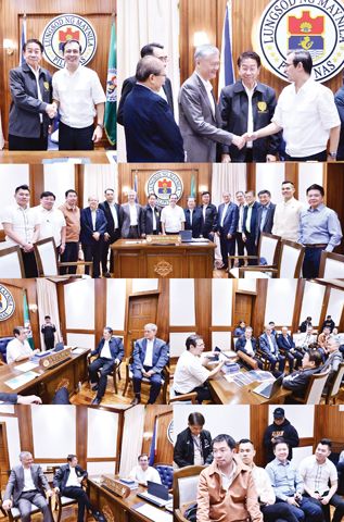 上圖和圖二本會理事長林榮輝和執行副理事長黃奇昭分別與Isko市長握手致意。