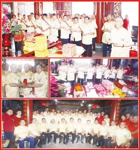 圖片說明：上排為鳳山寺董事會帶領善信拈香膜拜，敬祝潭王聖誕千秋。第二排為印信移交儀式和新屆董事會的宣誓就職儀式。下排為全體新屆董事會的合影。（本報記者Tony