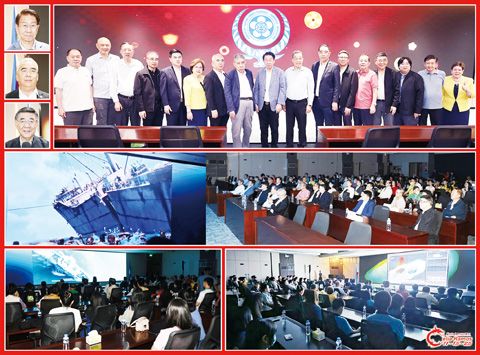 圖片說明:左側小圖上至下依次為林榮輝、姚金鎮和顏長江。上排大圖為主辦放映會單位的代表合影。餘圖為觀眾觀看二戰紀錄片《里斯本丸沉沒》的情景。(本報記者Celia