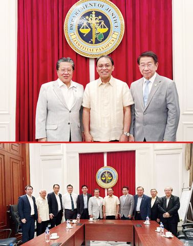 上圖本會理事長林榮輝和名譽理事長施東方博士與司法部長Vida律師合影。