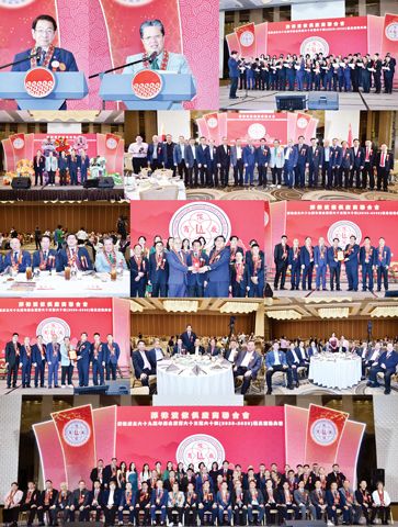 上圖本會理事長林榮輝為該會新屆職員訓誨。