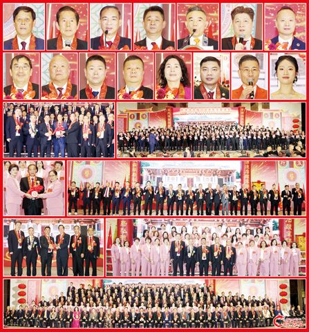 圖片說明：上兩排小圖左至右，上至下依次為蔡文淵、蔡志河、蔡建立、蔡少榮、蔡世揚、蔡慶瀚、侯澤欽、楊安雄、蔡文獻、蔡佳譽、蔡松群、蔡李秀麗、蔡志洋、蔡金生和蔡婷婷。第三排左圖為蔡文淵（中）見證新舊屆會長的交接儀式；右圖為全體新屆理事會職員的宣誓就職典禮。第四排左圖為蔡建立（中）見證首屆婦女組的授印儀式；右圖為青陽衍派蔡氏宗親總會領導向全場祝酒。第五排左圖為蔡志河獻捐青陽衍派蔡氏宗親總會；右圖為青陽衍派蔡氏宗親總會領導與首屆婦女組的合影。下排為全體新屆理事會職員與嘉賓的合影。（本報記者Celia