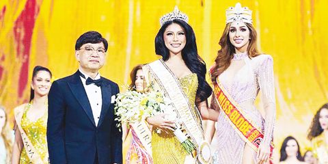 2024年環球國際小姐菲律濱華裔佳麗洪珍珠在比賽中獲得殿軍。