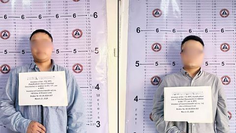 菲海岸警衛隊週日表示，在三寶顏市逮捕了兩名中國公民，他們涉嫌持有和使用偽造文件，意圖前往蘇祿省的賀洛市。