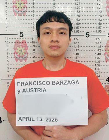 巴爾扎加昨日自首並拍下大頭照。