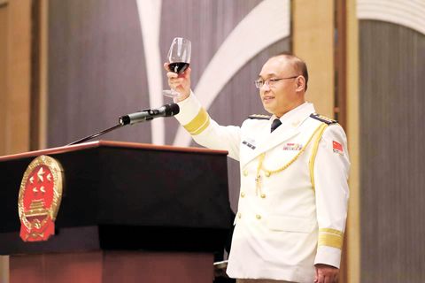 圖為國防武官楊雷講話.