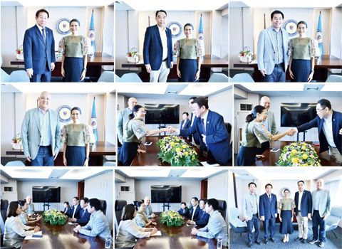 上圖至圖四本會理事長林榮輝、副理事長陳章成、董事兼外交主任洪逢駿律師和外交副主任盧垂順等領導分別與總檢察官Darlene