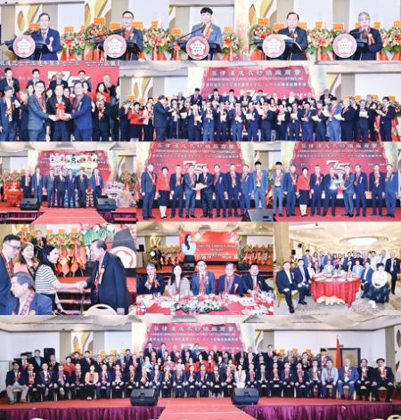 小圖左起大會主席李天增致歡迎詞、新屆理事長施應鐸發表就職演說、副理事長洪金銘致謝詞、本會副理事長施偉廉為該會新屆職員訓誨、本會名譽理事長莊前進擔任大會主講人。